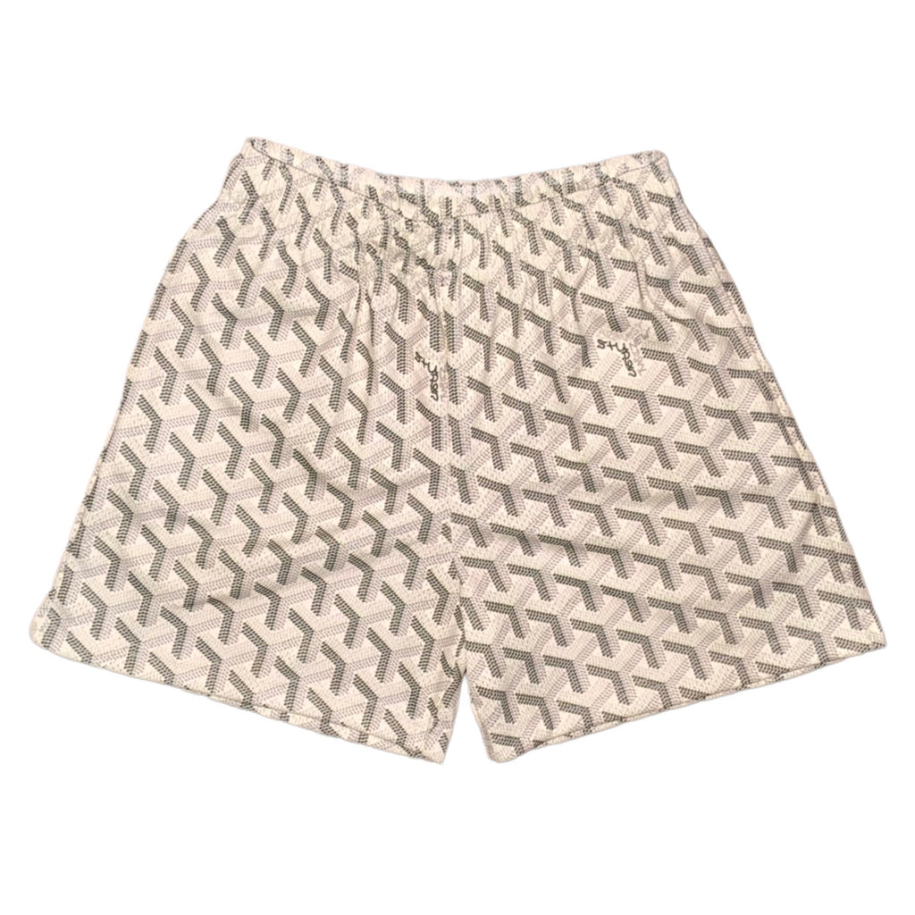 Bravest Studios Goyard-Inspired Mesh Monogram Shorts Cream 2020 (USED)