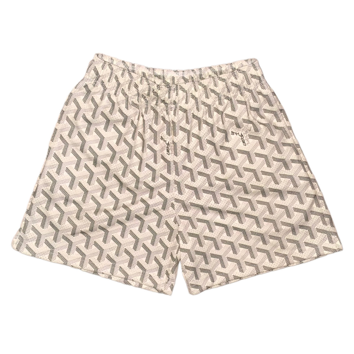 Bravest Studios Goyard-Inspired Mesh Monogram Shorts Cream 2020 (USED)