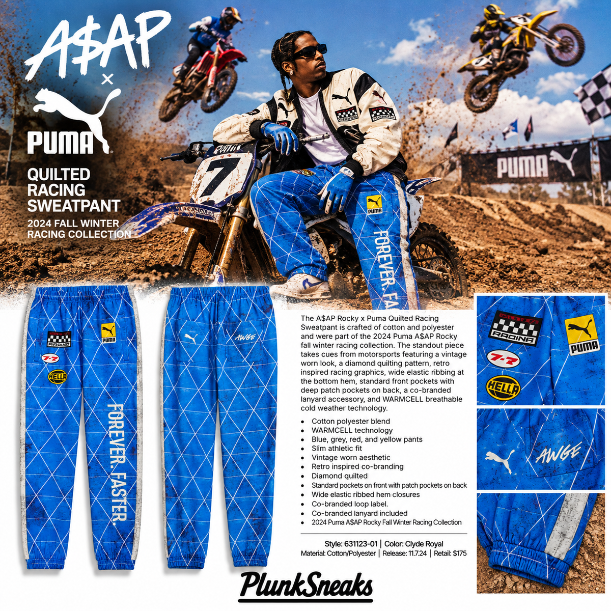 A$AP Rocky Puma Quilted Racing Sweatpant 2024