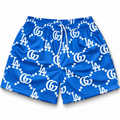 Bravest Studios Los Angeles Dodgers Gucci-Inspired Mesh Monogram Shorts Royal Blue 2022
