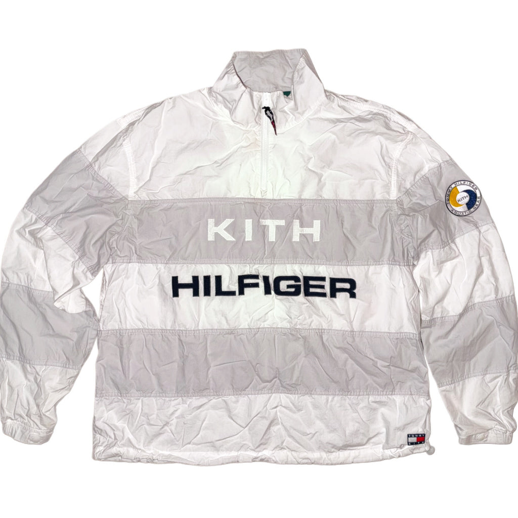 Kith x Tommy Hilfiger Stripe Woven Pullover Jacket White Grey 2019 (USED)