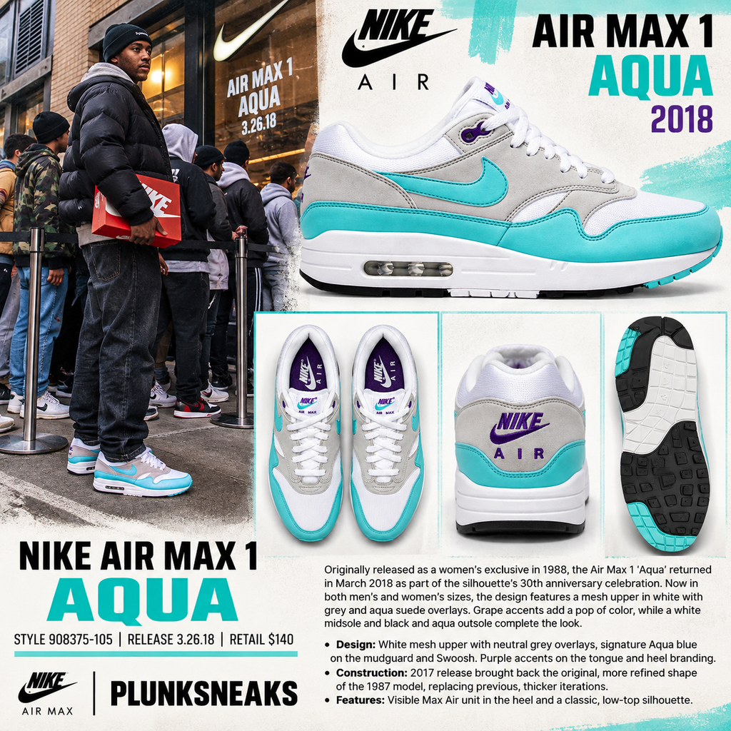 Nike Air Max 1 OG Anniversary Aqua 2018 (USED)