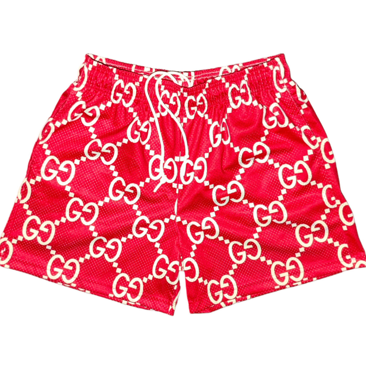 Bravest Studios Gucci-Inspired Mesh Monogram Shorts Red 2021 (USED)