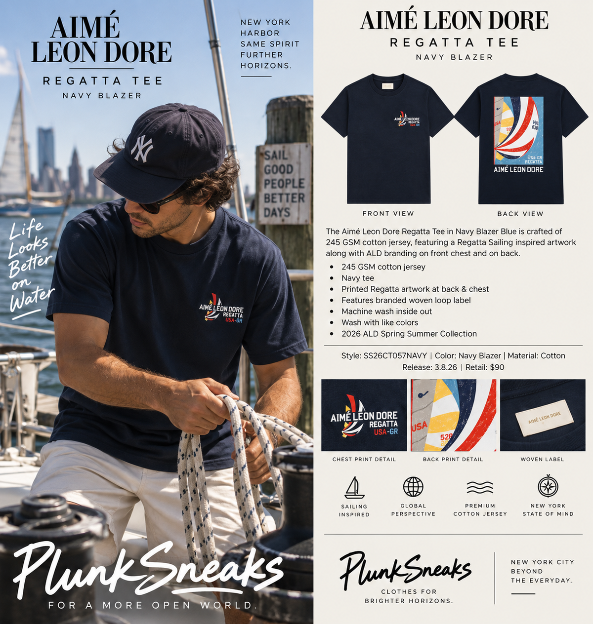 Aimé Leon Dore Regatta Tee Navy Blazer 2026