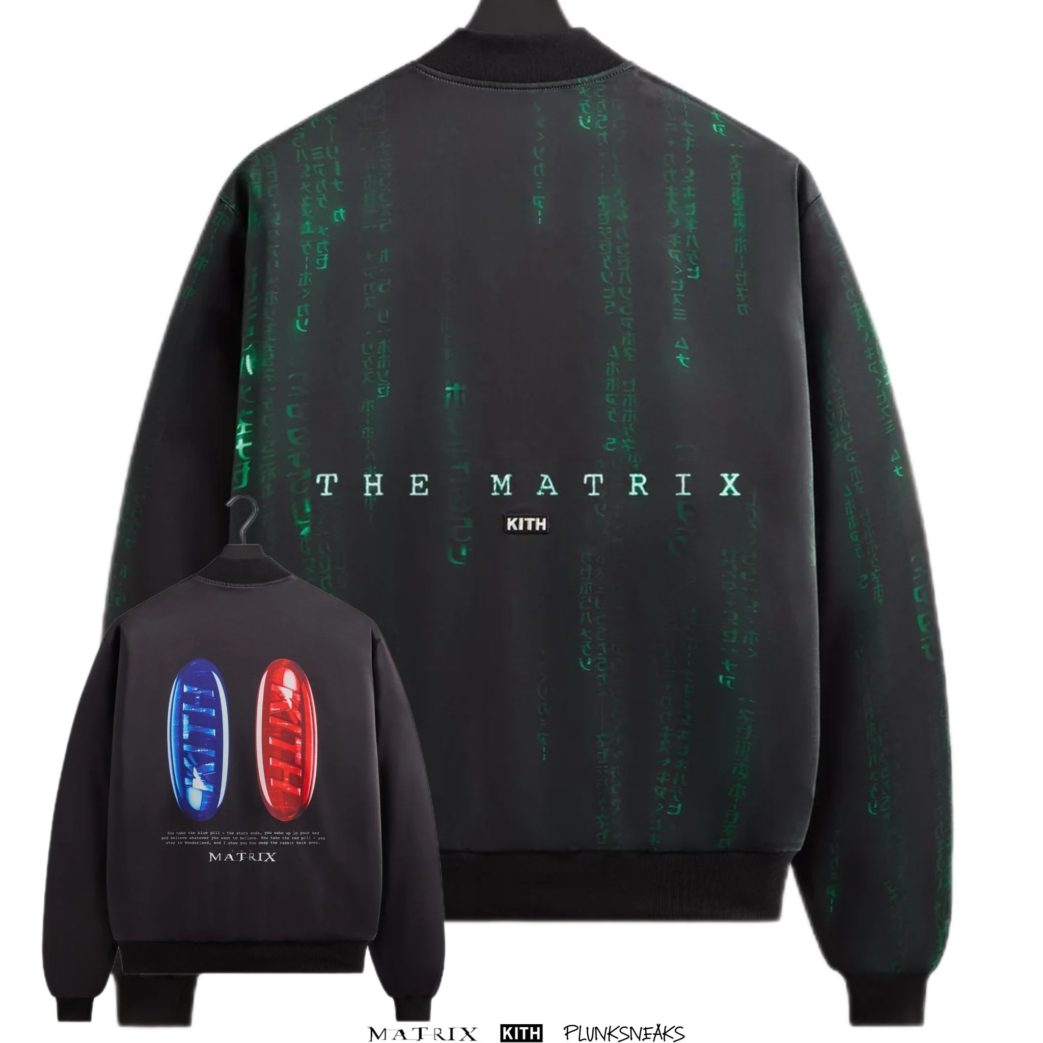 Kith for The Matrix Vance Satin Reversible Bomber Jacket