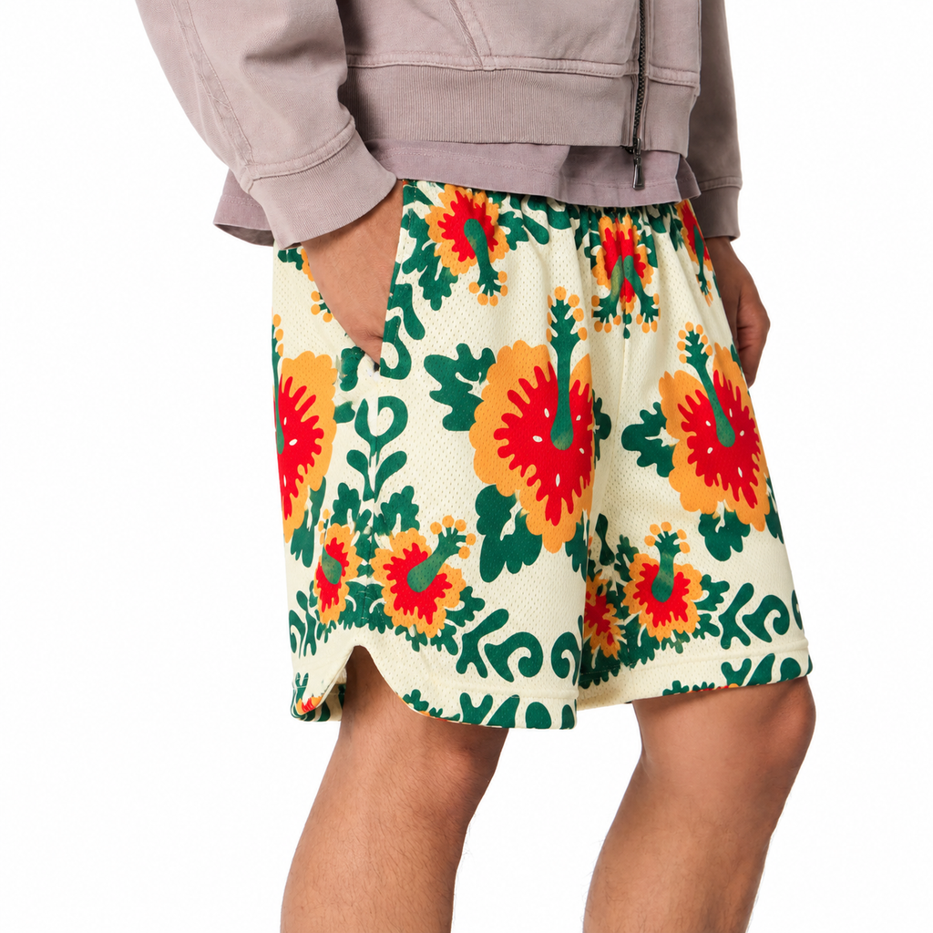 Bravest Studios Cactus Flower Mesh Shorts Beige 2022 (USED)