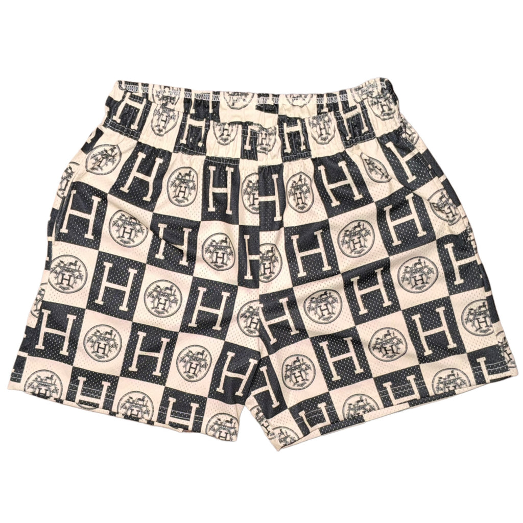Bravest Studios Hermès-Inspired Mesh Monogram Shorts Cream Black 2022 (USED)