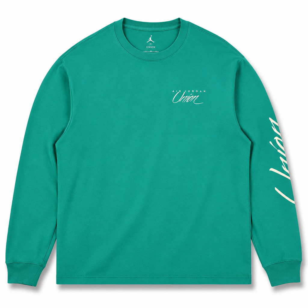 Air Jordan 1 KO x Union LA Long-Sleeve Tee Kinetic Green/Coconut Milk 2023 (USED)
