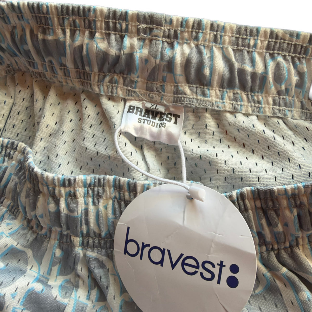 Bravest Studios Christian Dior-Inspired Mesh Monogram Shorts Grey 2022