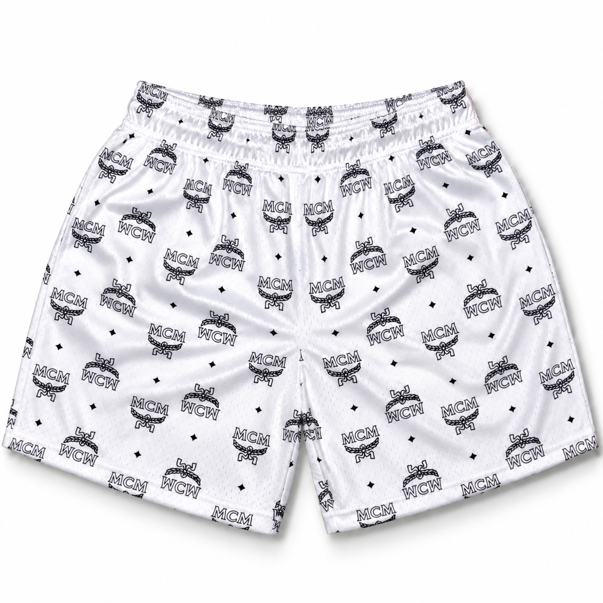 Mr Remade MCM-Inspired Mesh Monogram Shorts White 2021 (USED)