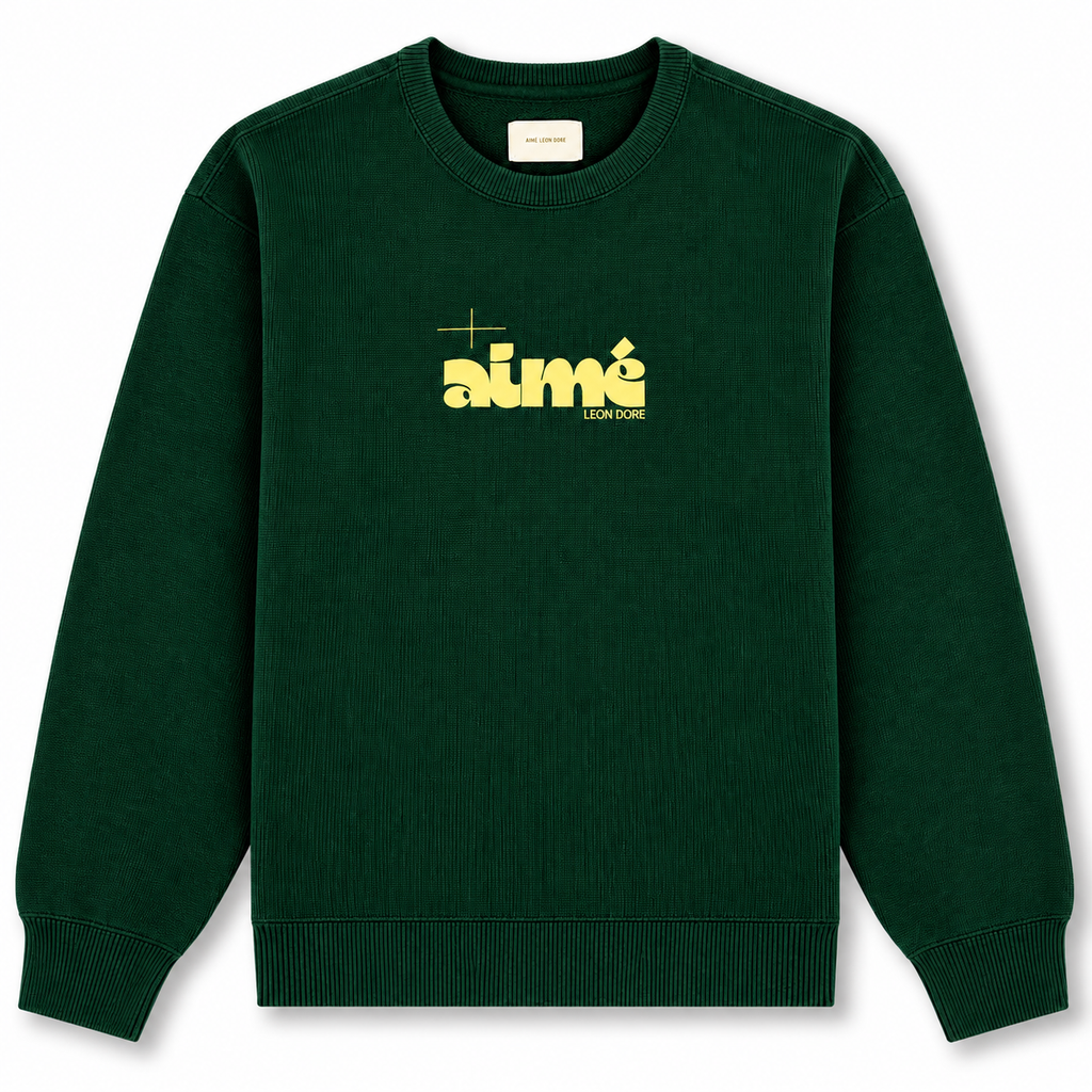 Aimé Leon Dore Drafting Logo Crewneck Sweatshirt Pine Grove 2025 (USED)