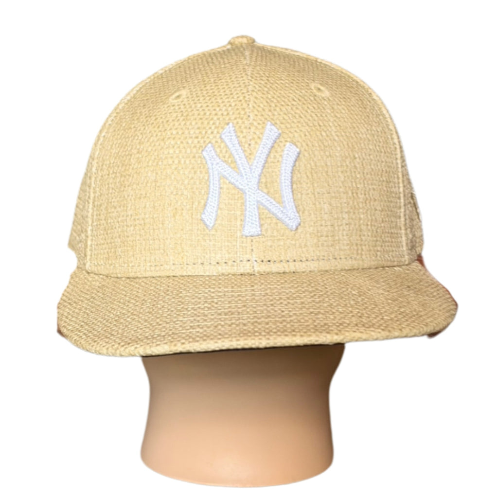 Kith New Era New York Yankees Raffia Fitted Hat Natural 2025 (USED)