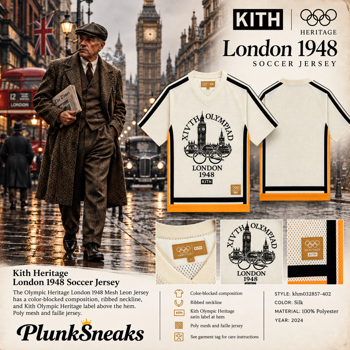 Kith Olympic Heritage London 1948 Mesh Leon Jersey Silk 2024