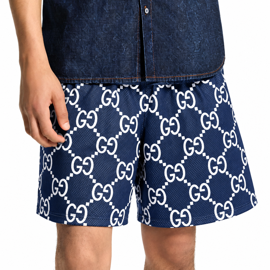 Bravest Studios Gucci-Inspired Mesh Monogram Shorts New York Yankees 2022 (USED)
