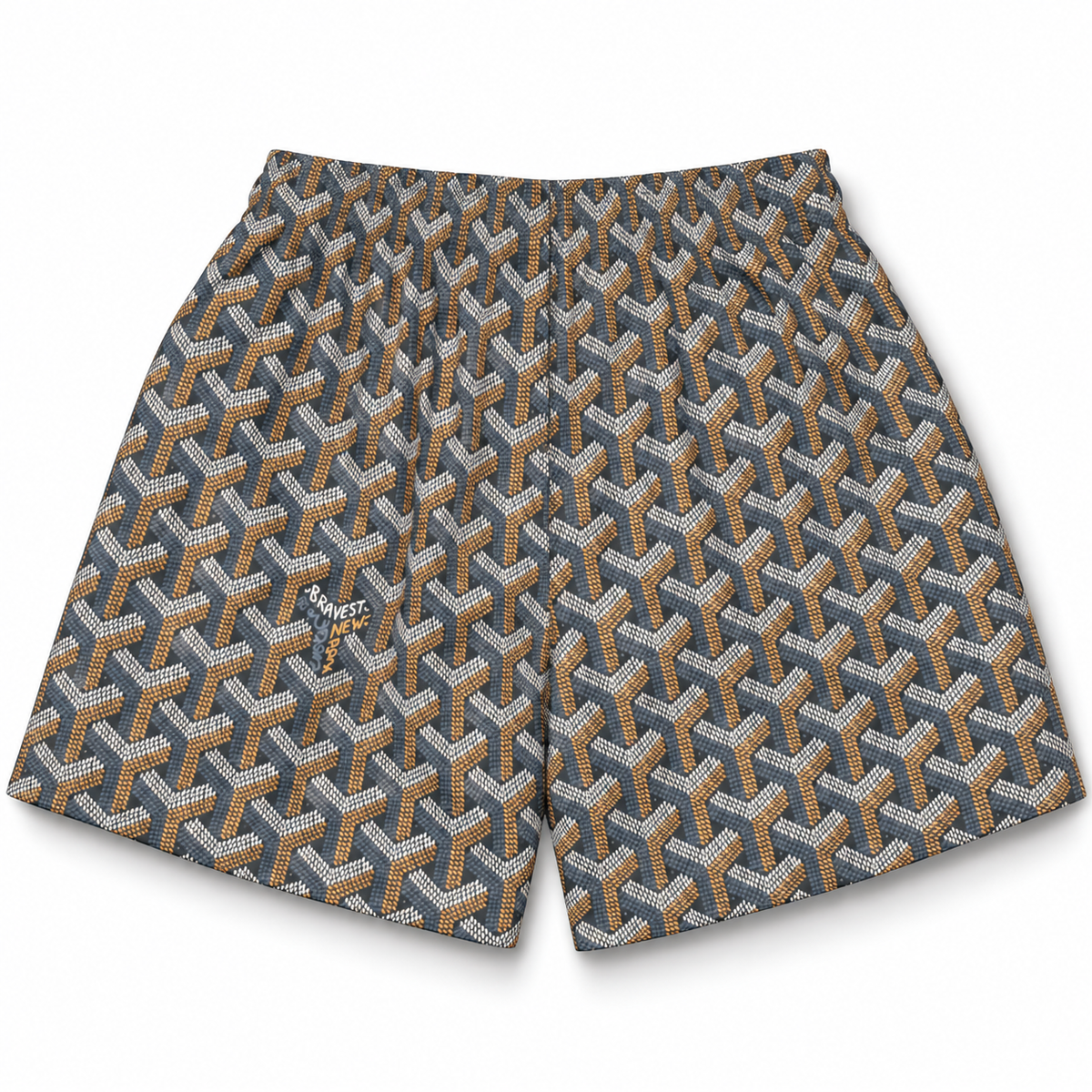 Bravest Studios Goyard-Inspired Mesh Monogram Shorts Gray 2020 (USED)