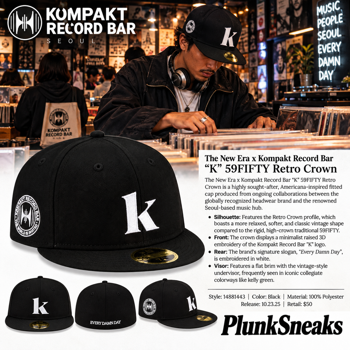New Era x Kompakt Record Bar K Retro Crown 59FIFTY Fitted Hat | Korea Exclusive 2026