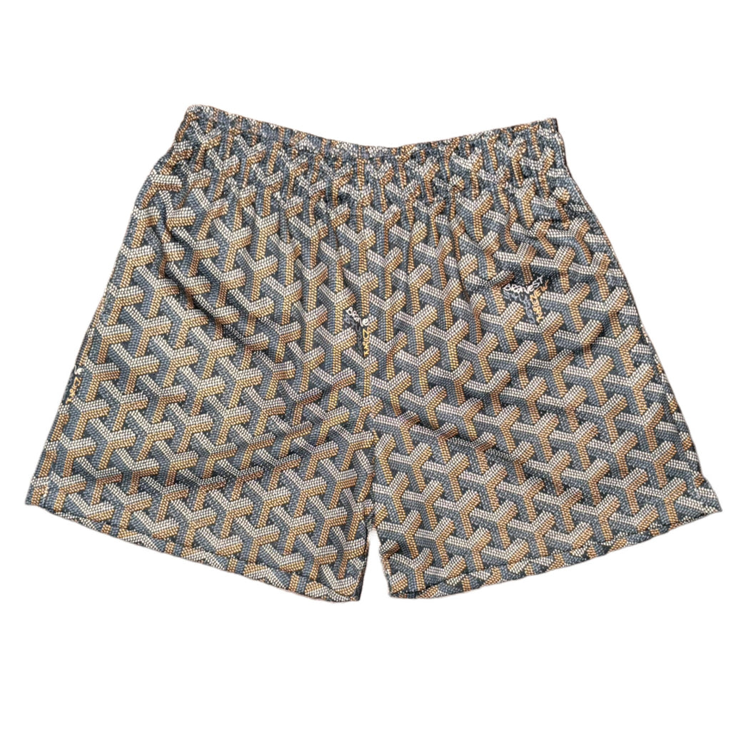 Bravest Studios Goyard-Inspired Mesh Monogram Shorts Gray 2020 (USED)