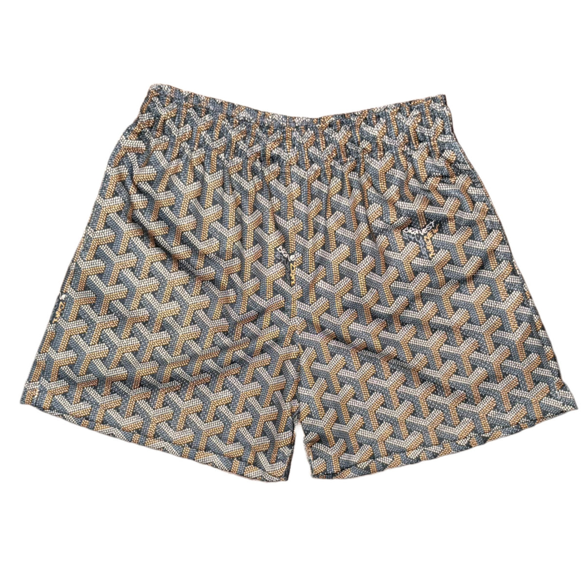 Bravest Studios Goyard-Inspired Mesh Monogram Shorts Gray 2020 (USED)