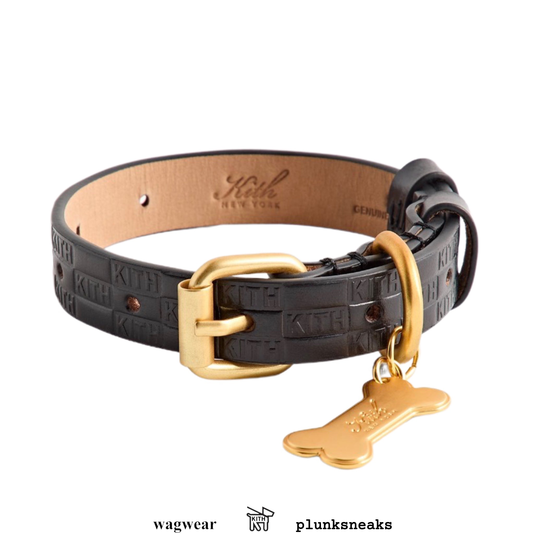 Kith for wagwear Monogram Leather Dog Collar