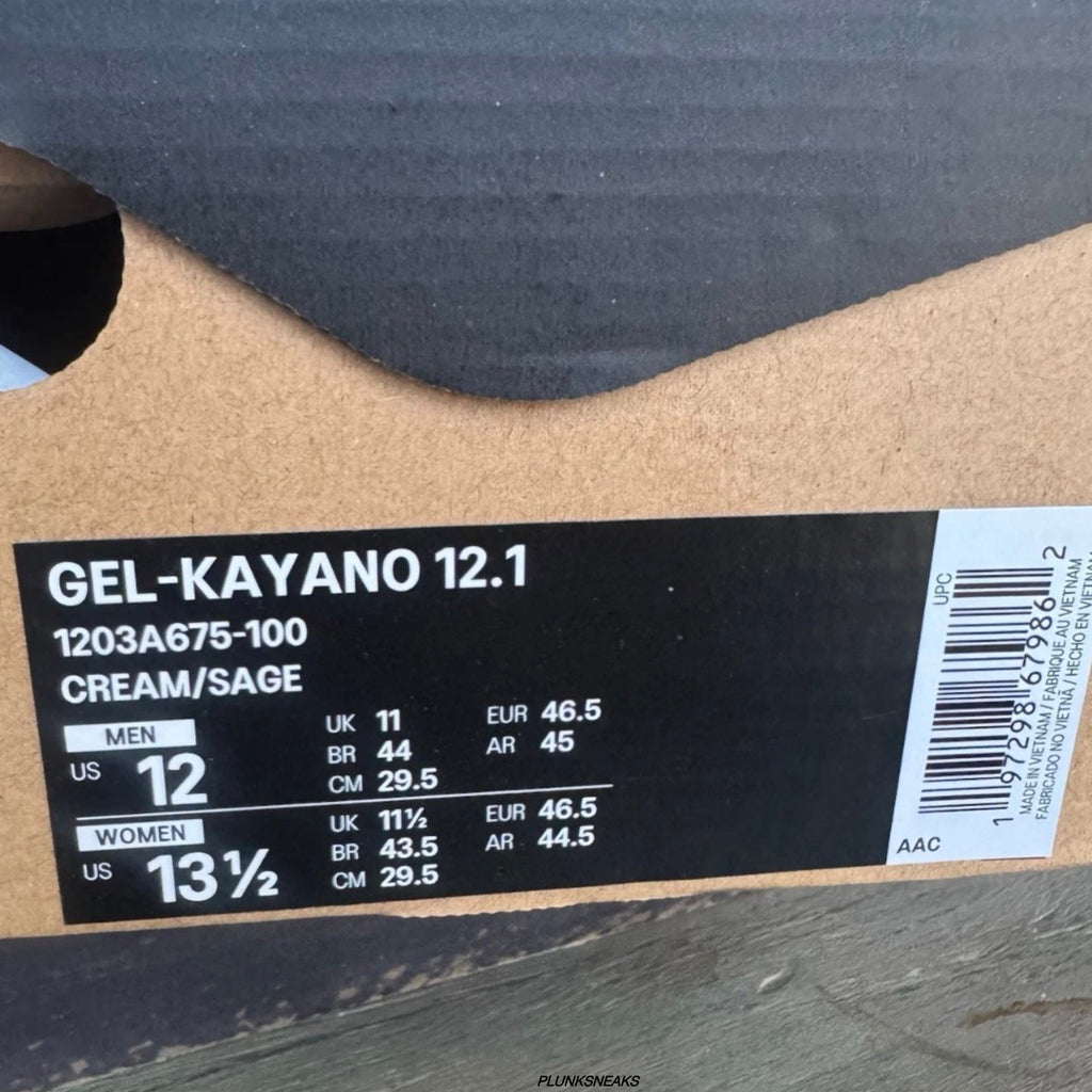 Kith ASICS GEL-KAYANO 12.1 Sage Cream (USED)