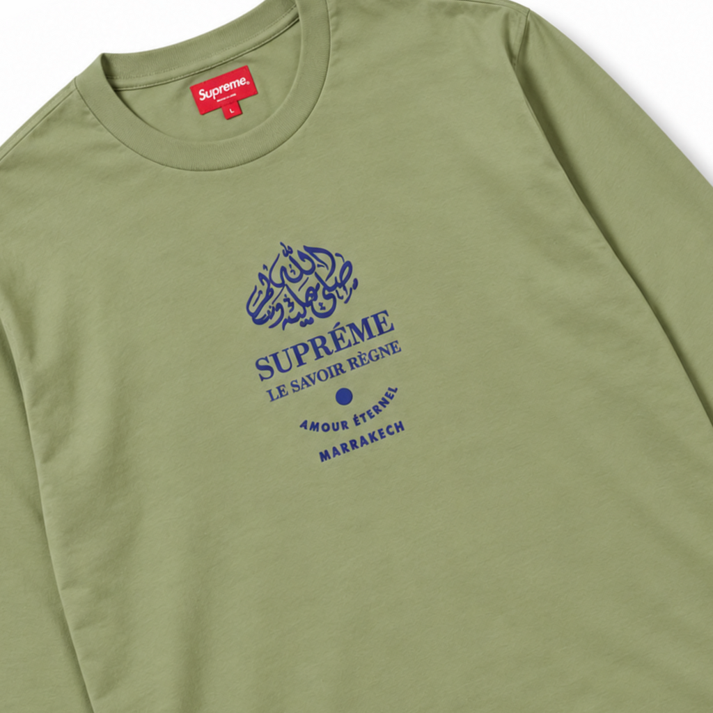 Supreme Marrakech Long Sleeve Tee Olive 2019 (USED)