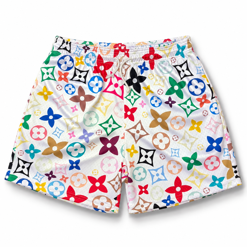 Mr Remade Louis Vuitton-Inspired Mesh Monogram Shorts White 2021 (USED)