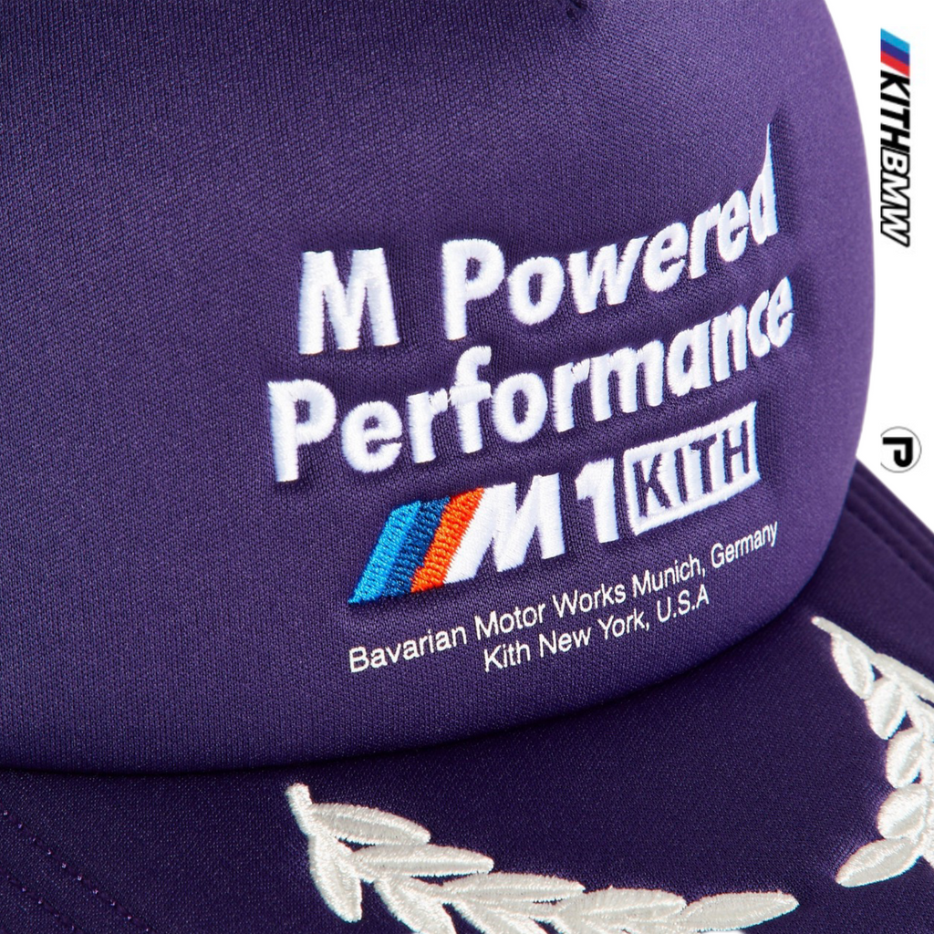 Kith for BMW M1 Podium Polyester Foam Nolan Trucker Cap Techno Violet