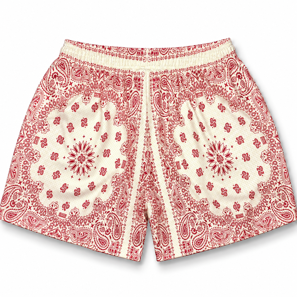 Bravest Studios Bandana Mesh Shorts Cream Red 2022 (USED)
