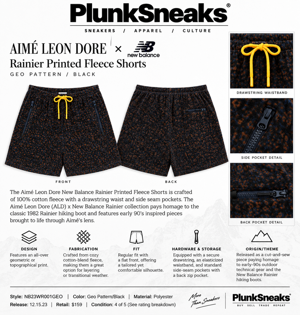Aime Leon Dore New Balance Rainier Printed Fleece Shorts 2023