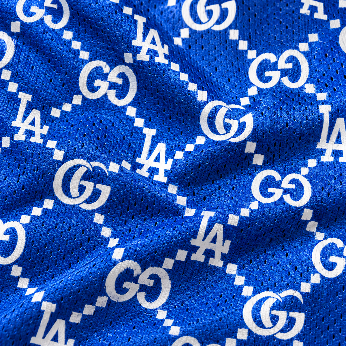 Bravest Studios Los Angeles Dodgers Gucci-Inspired Mesh Monogram Shorts Royal Blue 2022