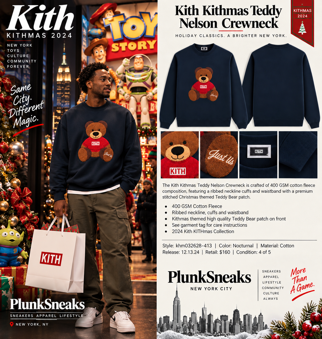 Kith Kithmas Teddy Nelson Crewneck Nocturnal 2024 (USED)