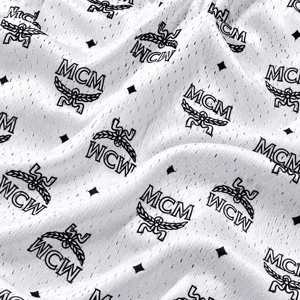Mr Remade MCM-Inspired Mesh Monogram Shorts White 2021 (USED)