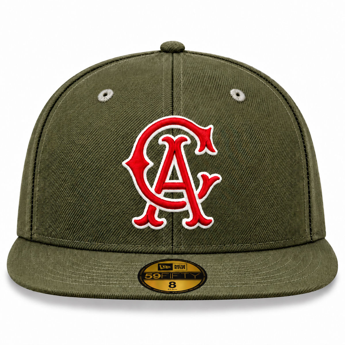 Hat Club New Era California Angels 59FIFTY Fitted Hat Olive Red 2022