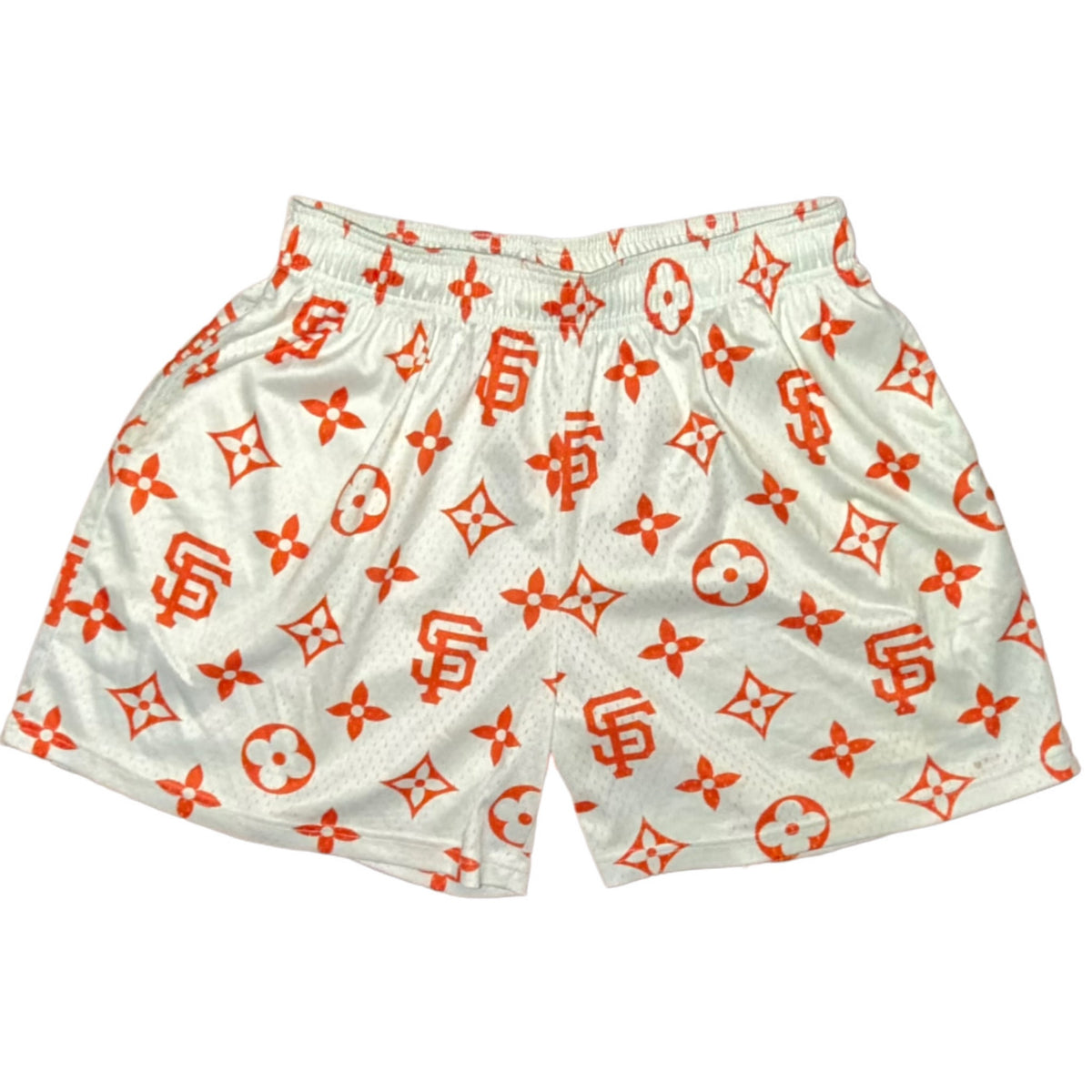 Bravest Studios San Francisco Giants Louis Vuitton-Inspired Mesh Monogram Shorts Cream 2021