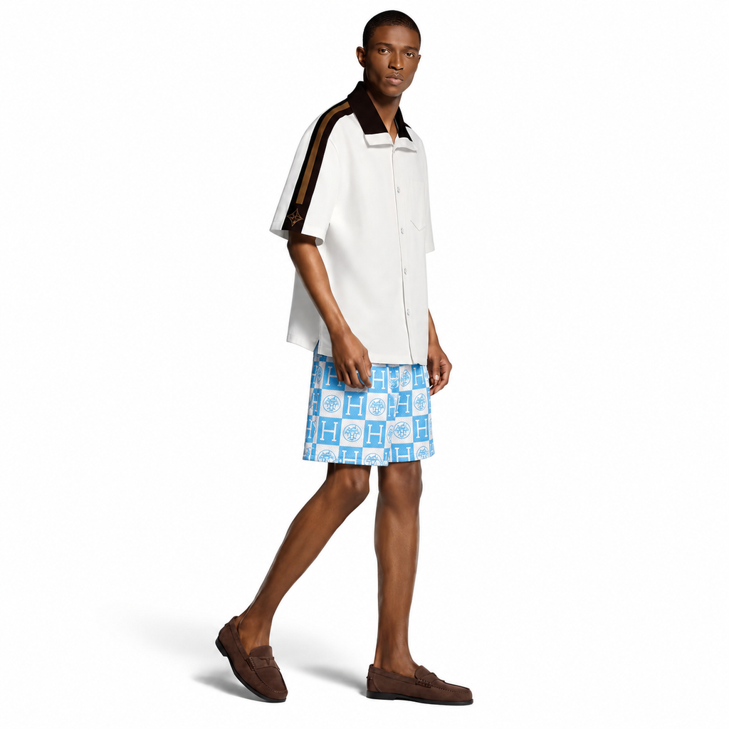 Bravest Studios Hermès-Inspired Mesh Monogram Shorts White 2022 (USED)