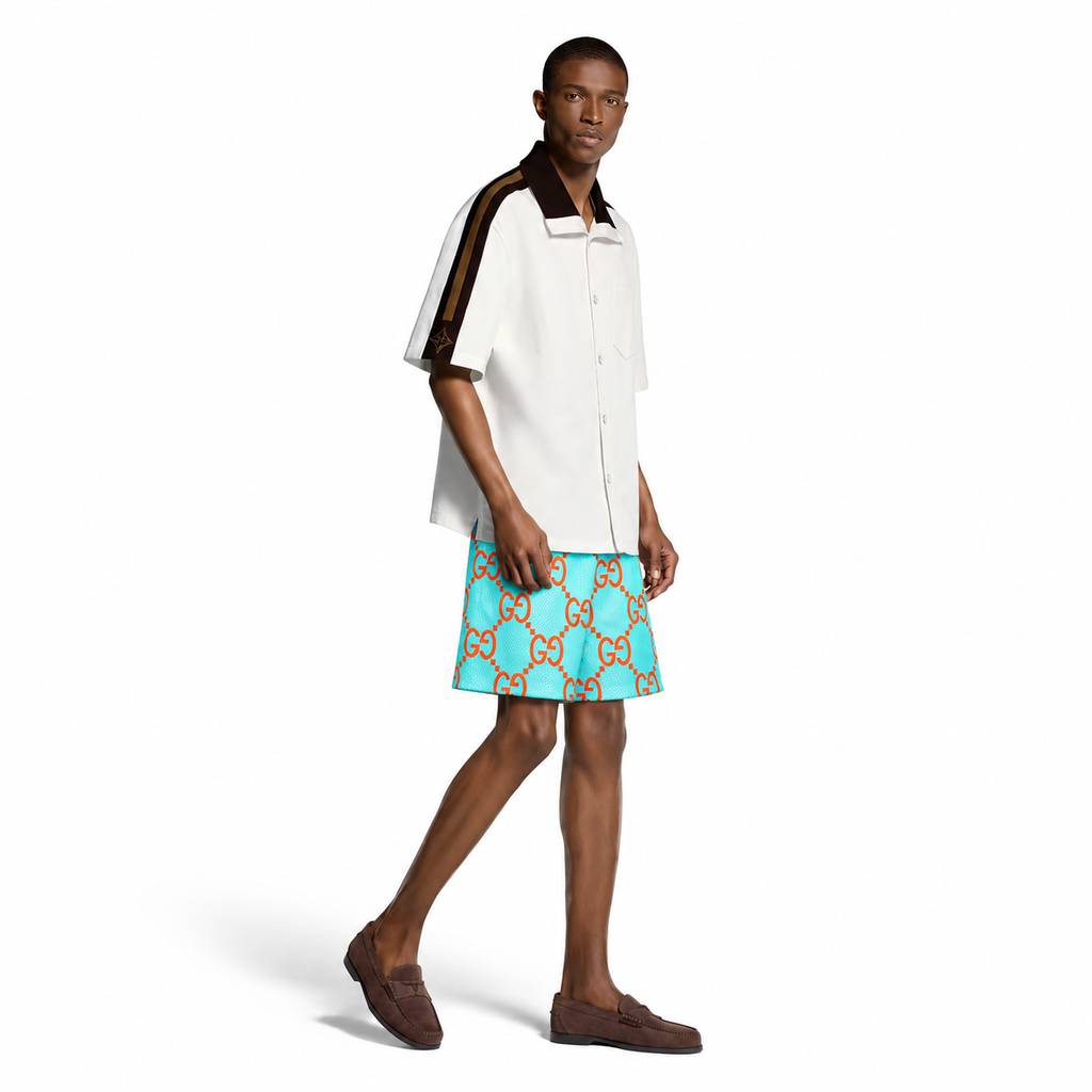 Bravest Studios Gucci-Inspired Mesh Monogram Shorts Miami 2021 (USED)