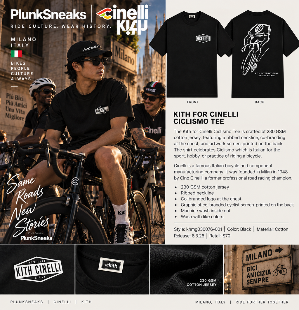 Kith for Cinelli Ciclismo Tee Black 2026