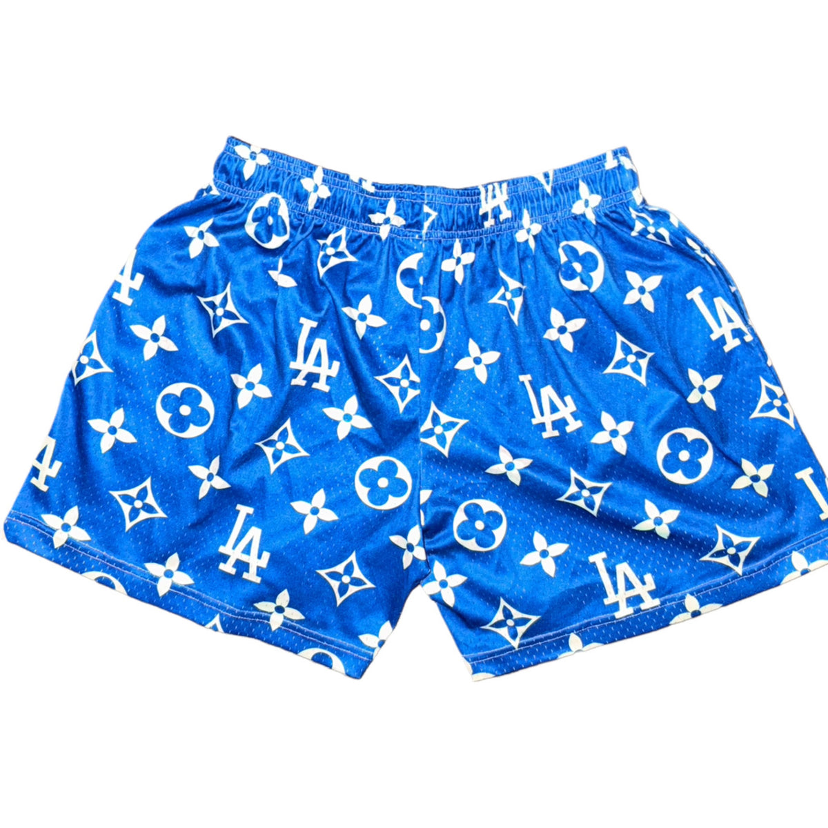 Bravest Studios Los Angeles Dodgers Louis Vuitton-Inspired Mesh Monogram Shorts Royal Blue 2021