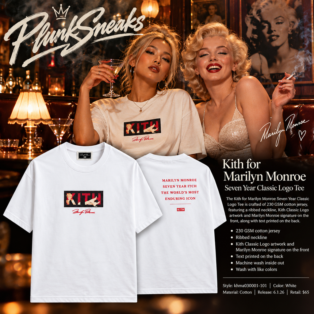 Kith for Marilyn Monroe Seven Year Classic Logo Tee White 2026