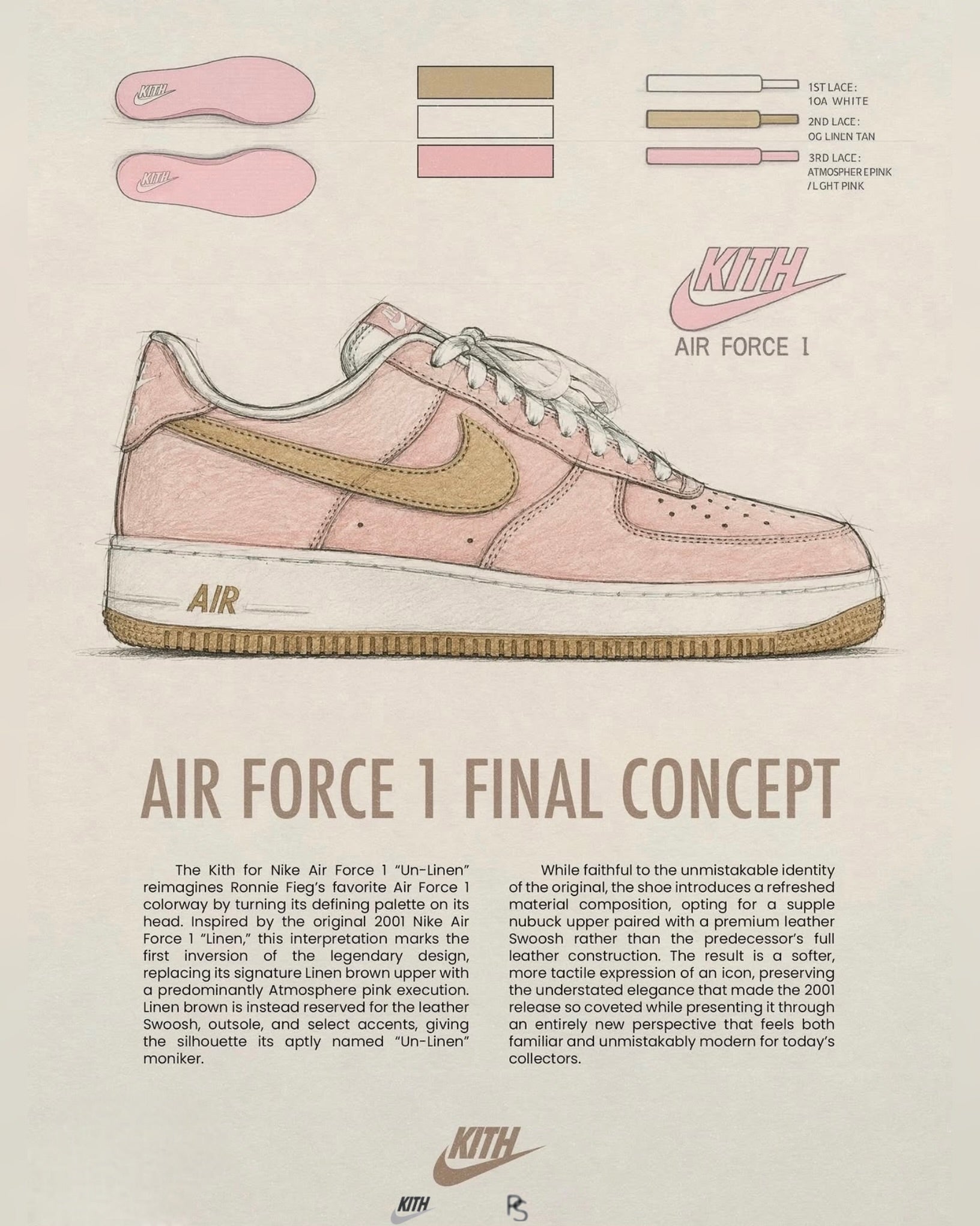 Kith & Nike Air Force 1 Un-Linen Pre-Order (Men’s)