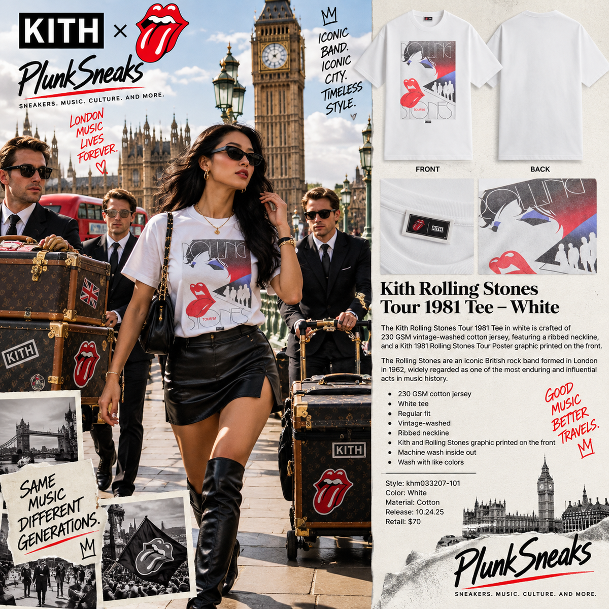 Kith For The Rolling Stones Tour 1981 Tee White 2025