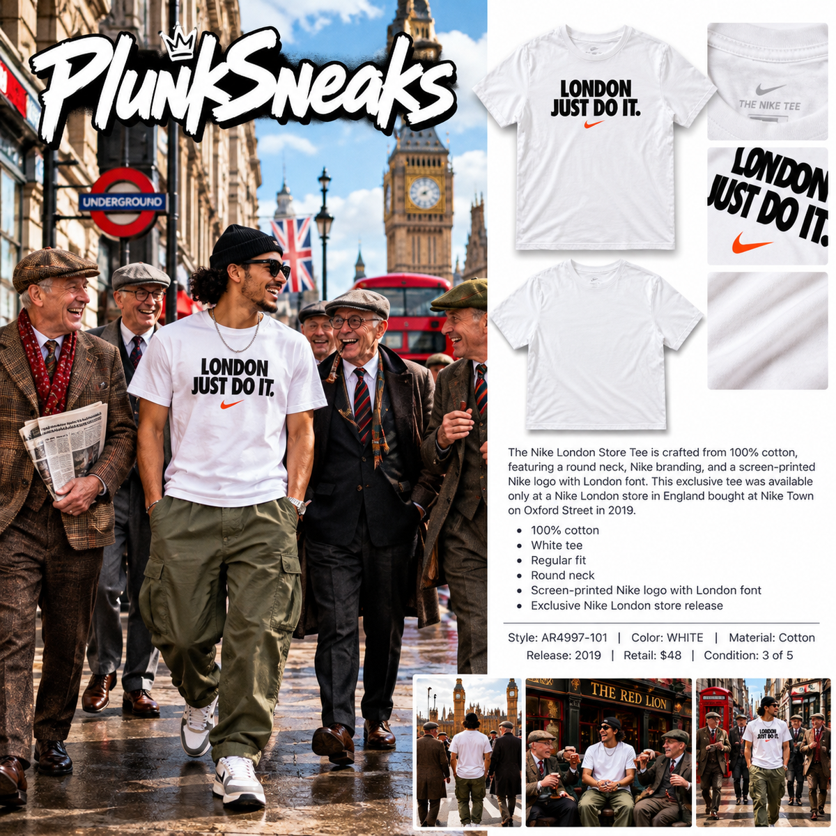 Nike London Store Tee White 2019 (USED)
