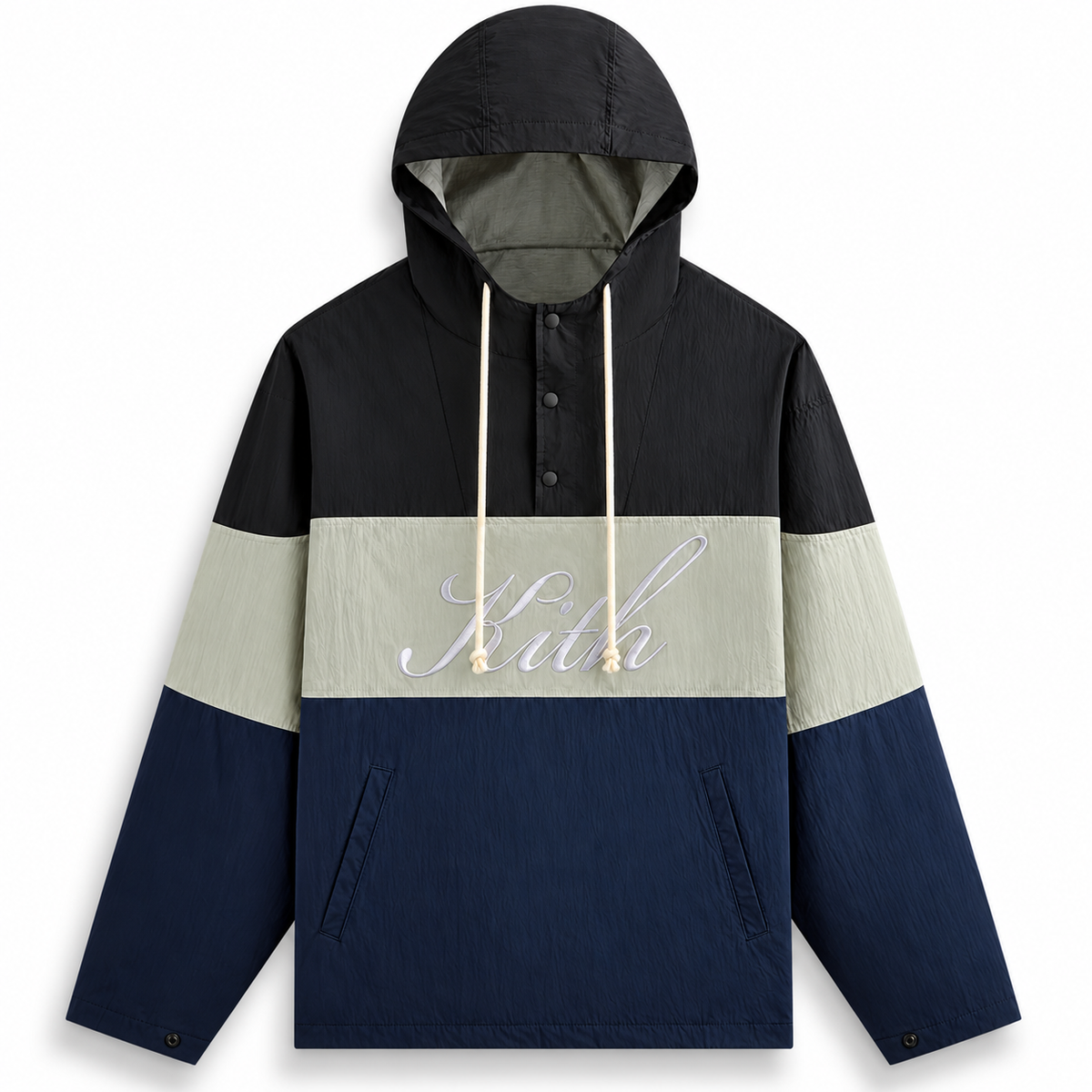 Kith Paper Nylon Caleb Anorak Pullover Black 2024