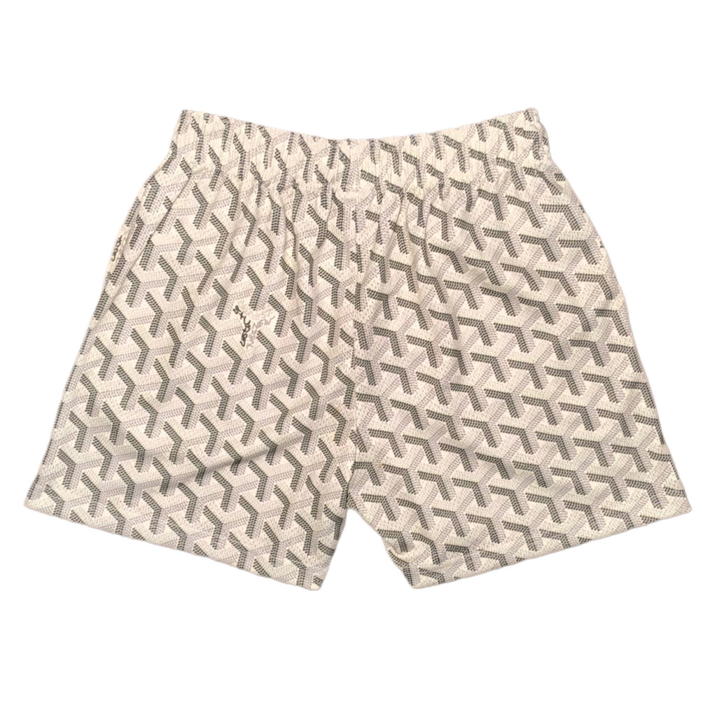 Bravest Studios Goyard-Inspired Mesh Monogram Shorts Cream 2020 (USED)