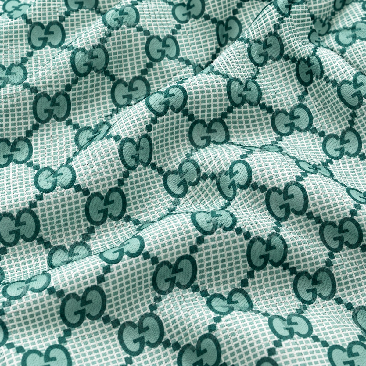 Bravest Studios Gucci-Inspired Mesh Monogram Shorts Mint 2020 (USED)