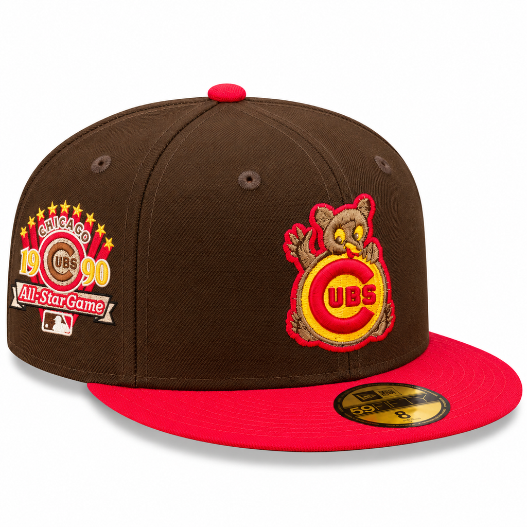 Hat Club New Era Chicago Cubs Vintage Bear 1990 All-Star Game 59FIFTY Fitted Hat Brown Red 2022