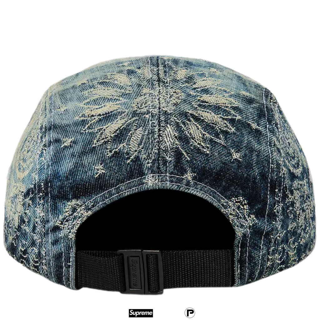 Supreme Bandana Jacquard Paisley Denim Camp Cap 2025