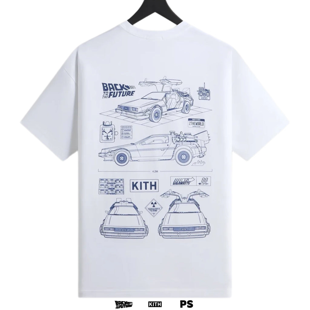 Kith for Back to the Future DeLorean Blueprint Pocket Tee