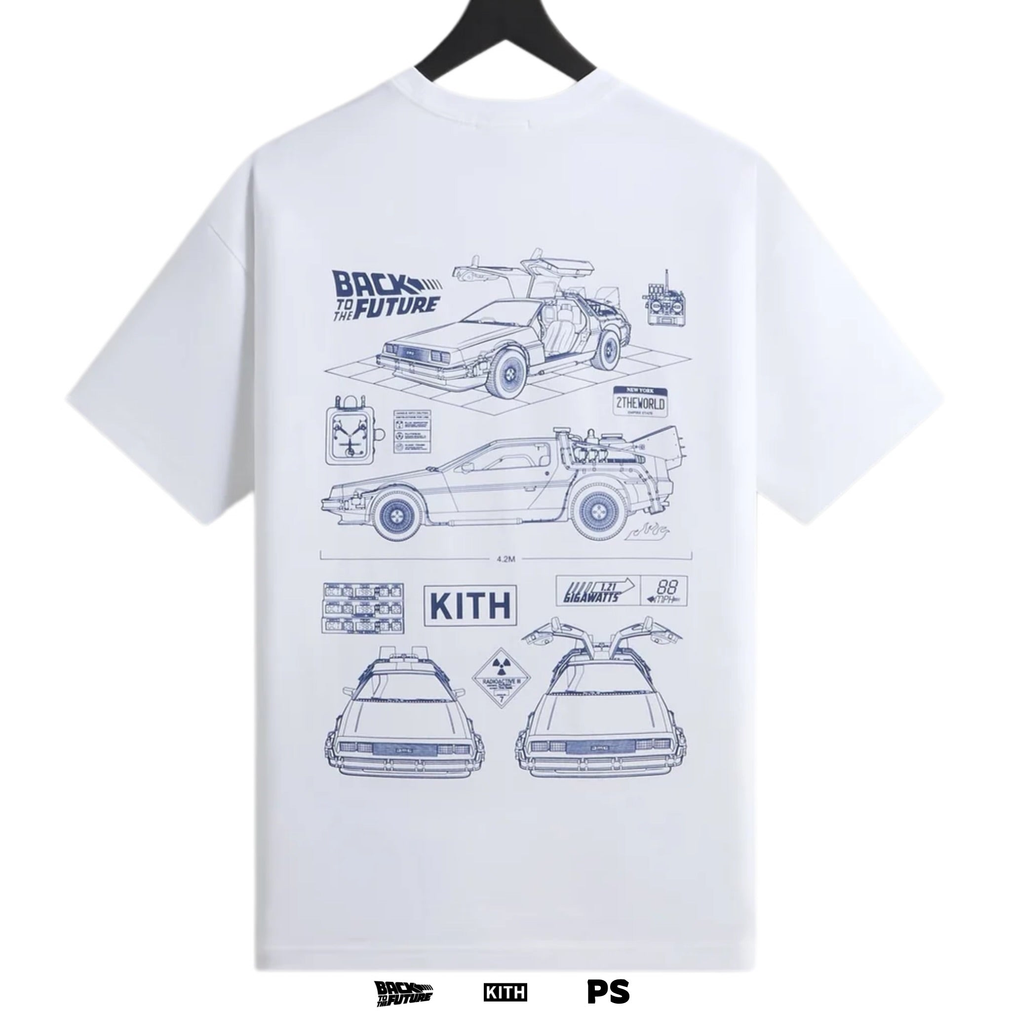Kith for Back to the Future DeLorean Blueprint Pocket Tee