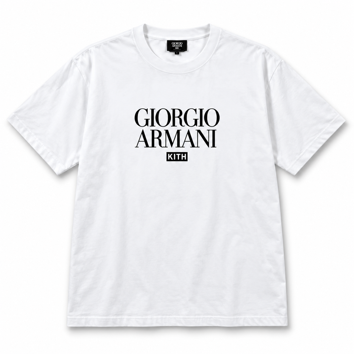 Kith Giorgio Armani Classic Script Logo Tee White 2024